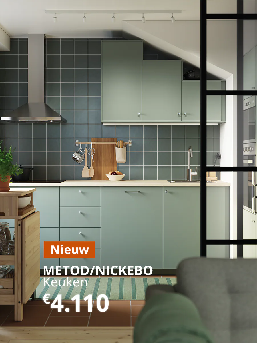 Afbeelding van een groene keuken